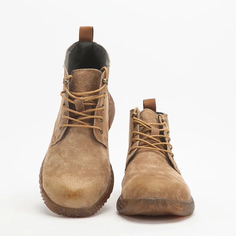 OEM ODM Pig Leather Upper Mesh Rubber Sole Safety Shoes Working Industrial