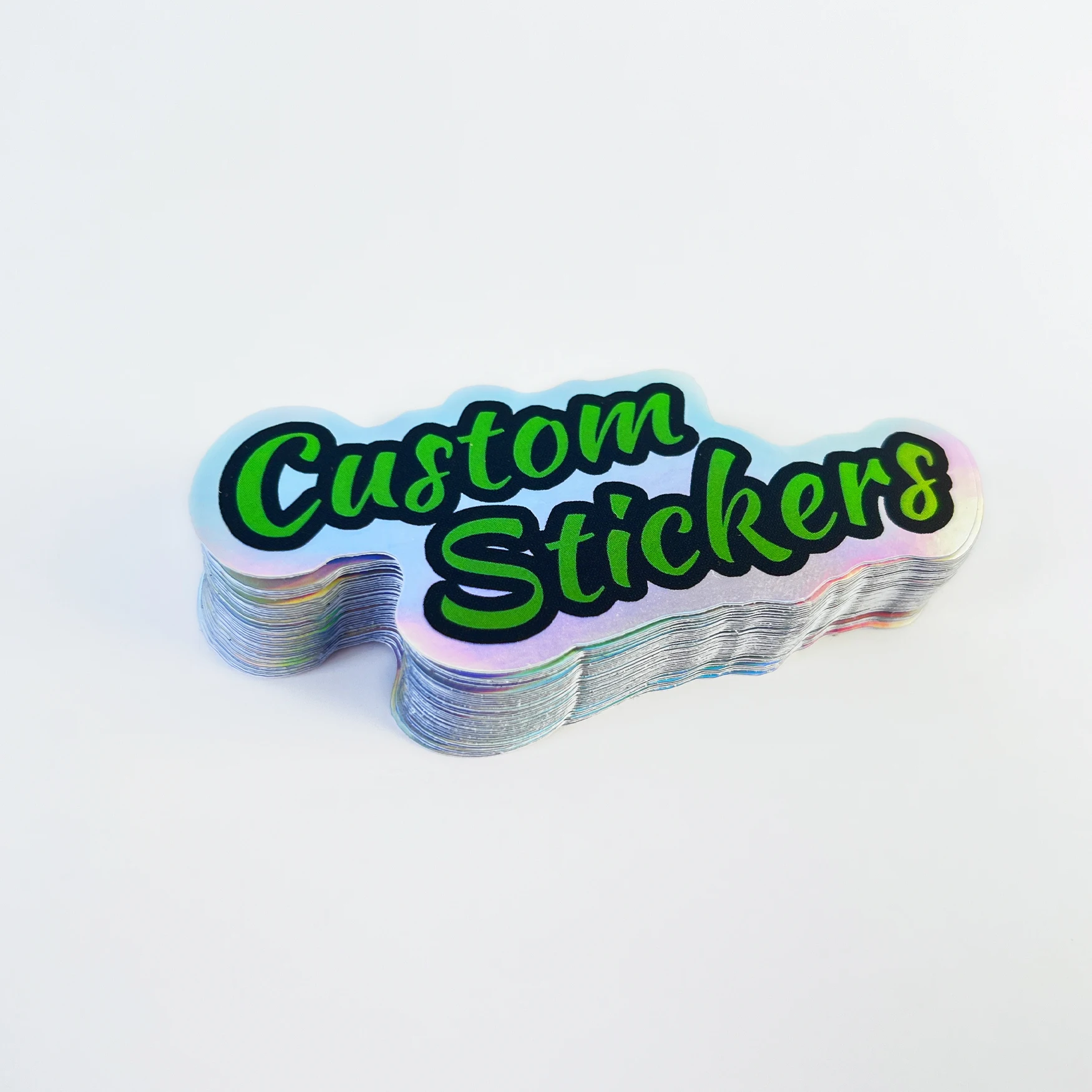 Customized UV Holographic Vinyl Sticker  waterproof  Printing Manufacturer Die Cut company Logo Hologram custom glitter sticker