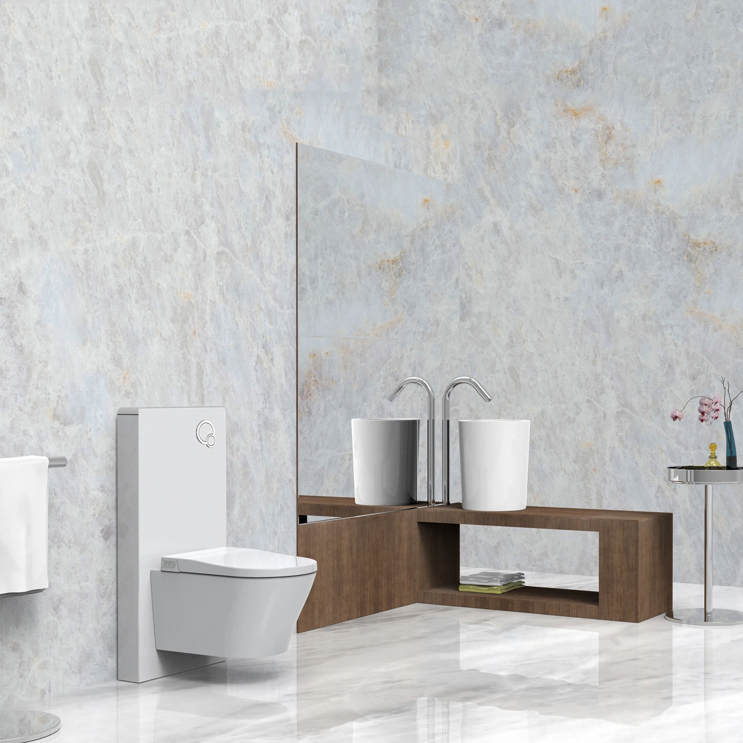 Настенный автоматический датчик смыва света Интеллектуальный умный туалет