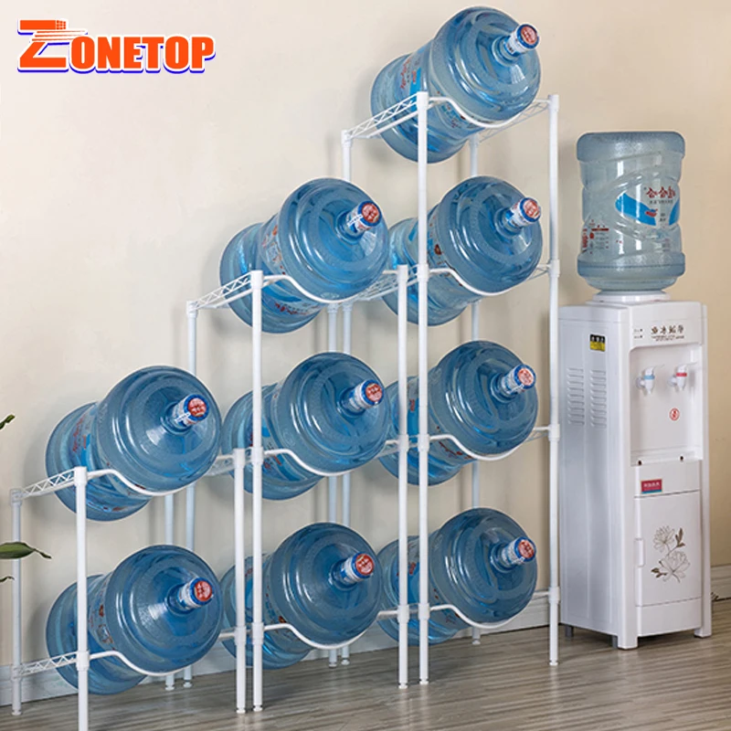 Floor Stand Supermarket Display Stand Rack / Storage Metal Display Rack / 5 Gallon Water Bottle Display Stands
