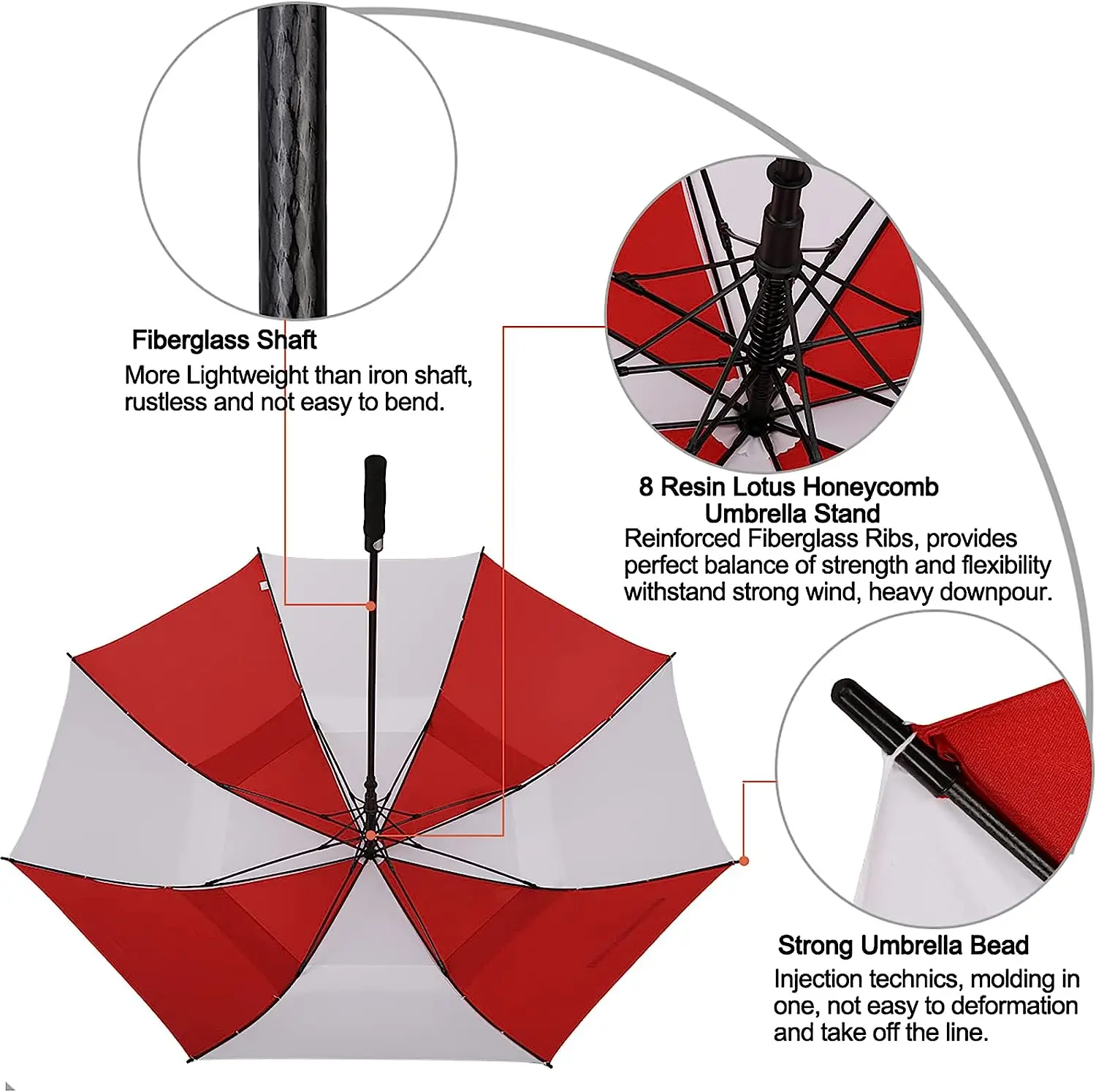 Kaan High Density Fabric air double canopy vented windproof outdoor luxury patio windproof golf umbrella wholesale umbrellas
