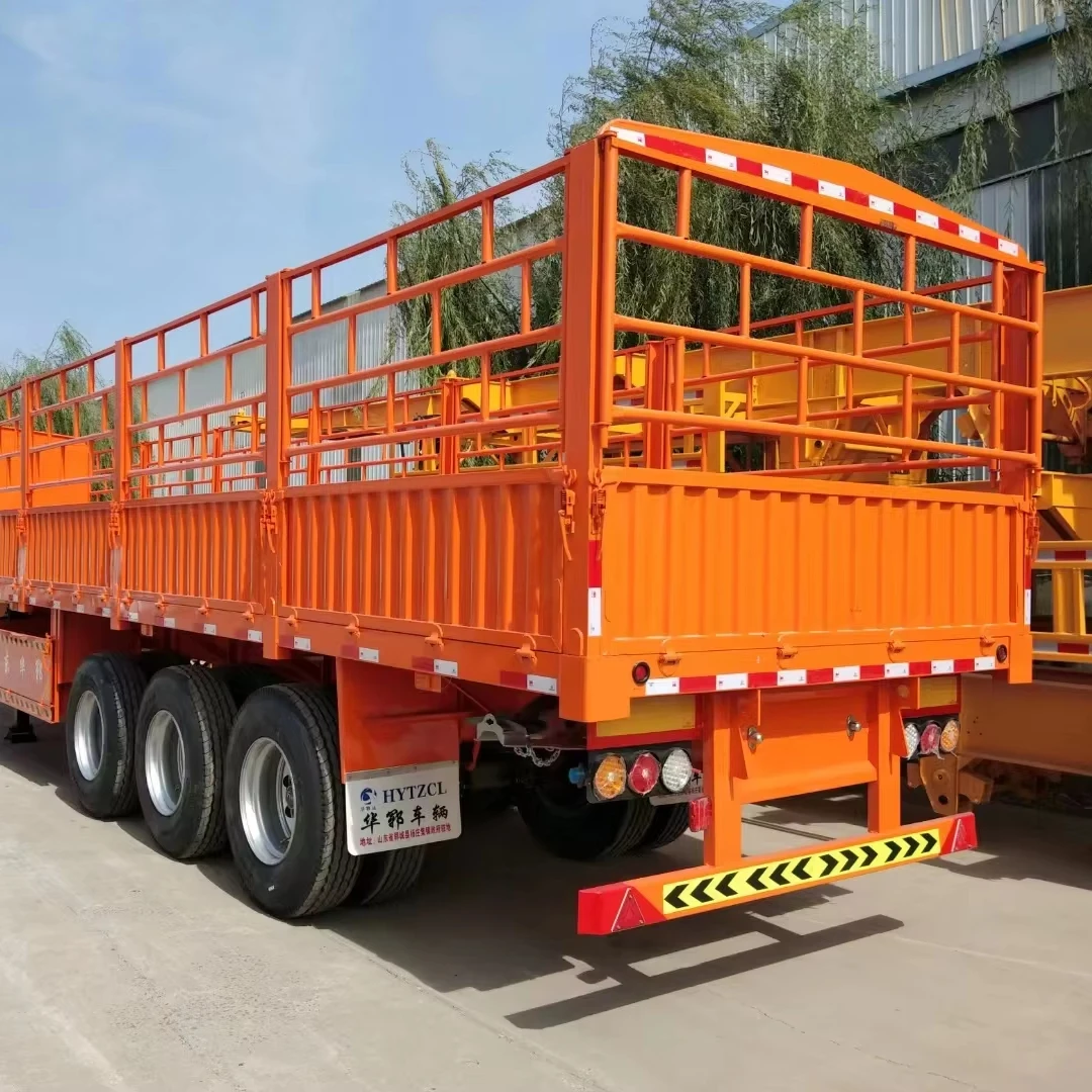 China 40ft 3 Axles Lattice Cargo Trailer Container Side Wall Semi Stock Sale