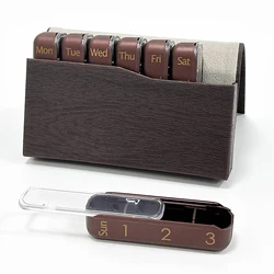 Wholesale PU Leather Pill Organizer 7 Day Weekly 21 Grid Travel Carry Leather Bag Medicine Box Tablet Container