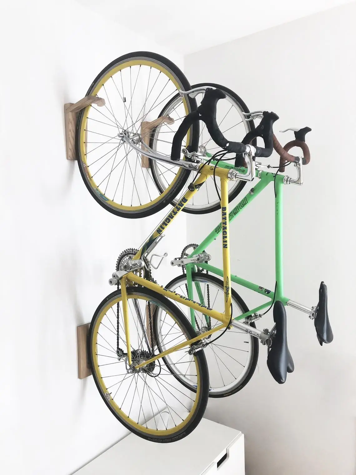  Sturdy Wooden Wall Mounted Bicycle Front Wheel Hanging Hook Vertical Wood Bike Rack