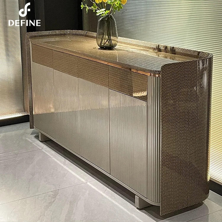 New design luxury wooden high glossy painting  storage cabinet sideboard for sale