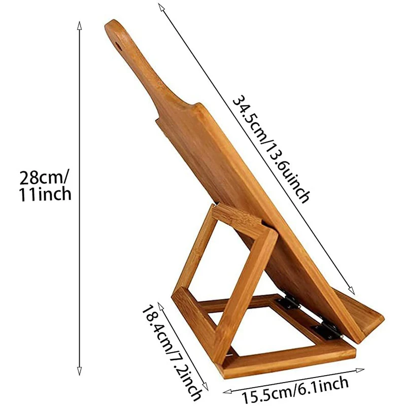 Recipe Ipad Tablet Book Holder Stand With Anti-slip Kickstand Cookbook Stand Cutting Board Style Cookbook Holder