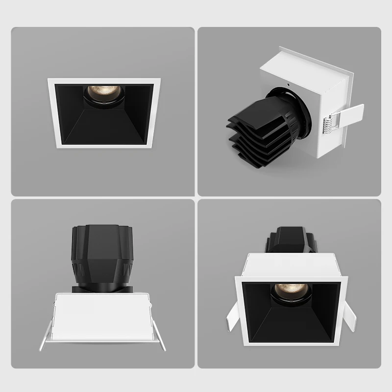 XRZLux 10W Trimless Recessed LED Downlight ETL cETLus Down Light LED Aluminum Anti-glare Square Indoor Ceiling Spotlight