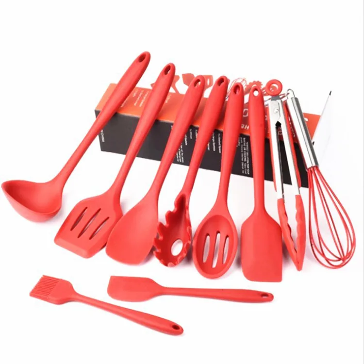 High Quality 10 Pieces Silicone Kitchenware silicone kitchen utensil set Cooking Tools for Cooking Baking BBQ