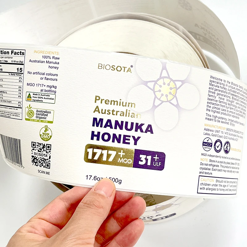Custom Cheap Self Adhesive Art Texture Paper Stickers Private Design Product Labels Maker Roll