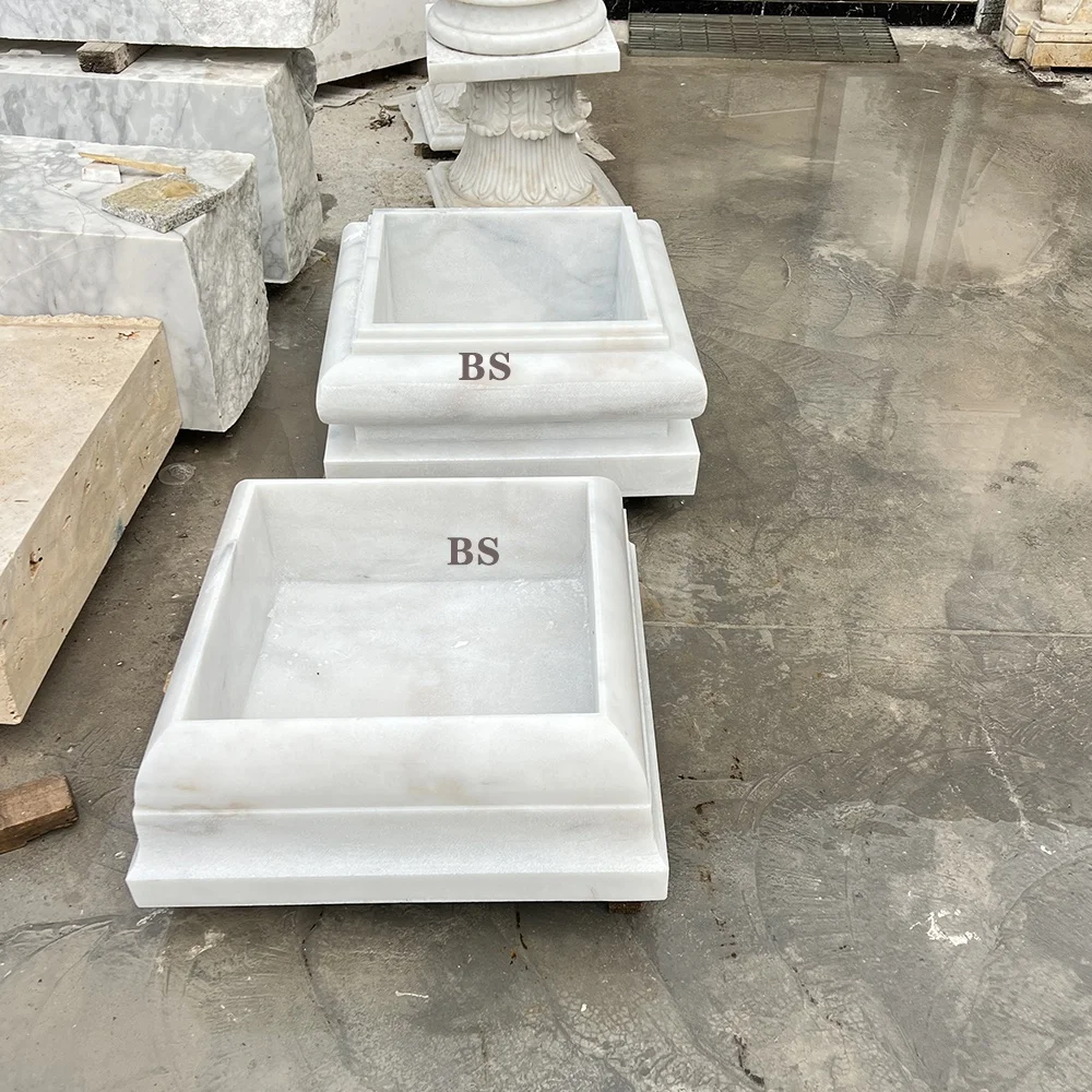 european style stone white marble round roman pillar column head designs