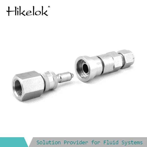 Double End Shut-off Coupling Stainless Steel 316 NPT to Ferrule Tube Fittings Fuel Quick Connector