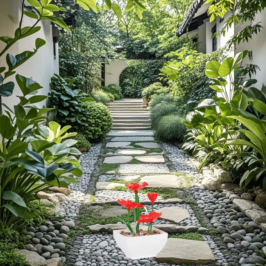 Glowing Water Fountain: LED Pot Miniature Waterfall for home office garden patio decoration