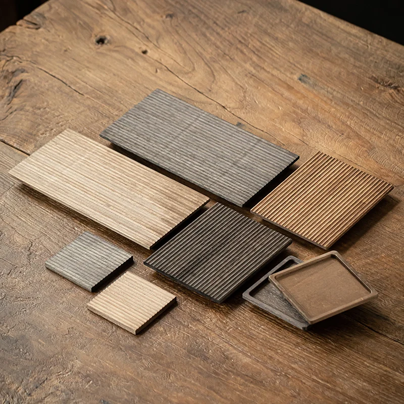 Japanese Retro Coaster Wooden Heat Insulation Pad Solid Wood Square Kung Fu Teapot Mat Tea Tray