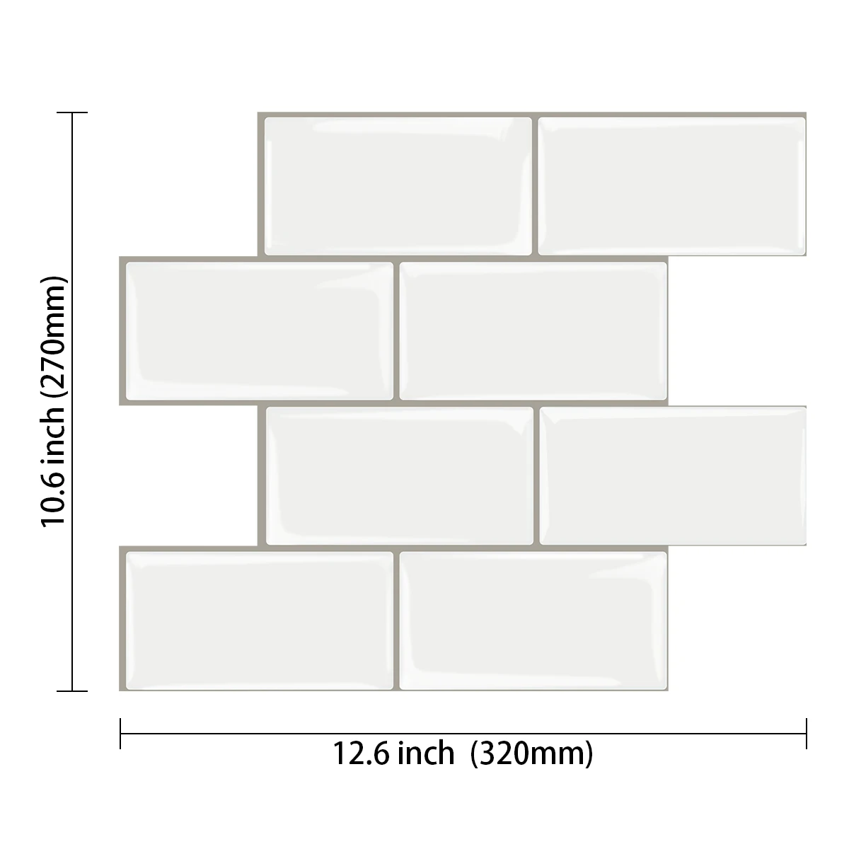 3D Effect Peel and Stick Wall Sticker Subway brick Wall Tile Self-adhesive  Backsplash  2.5 mm Thickness