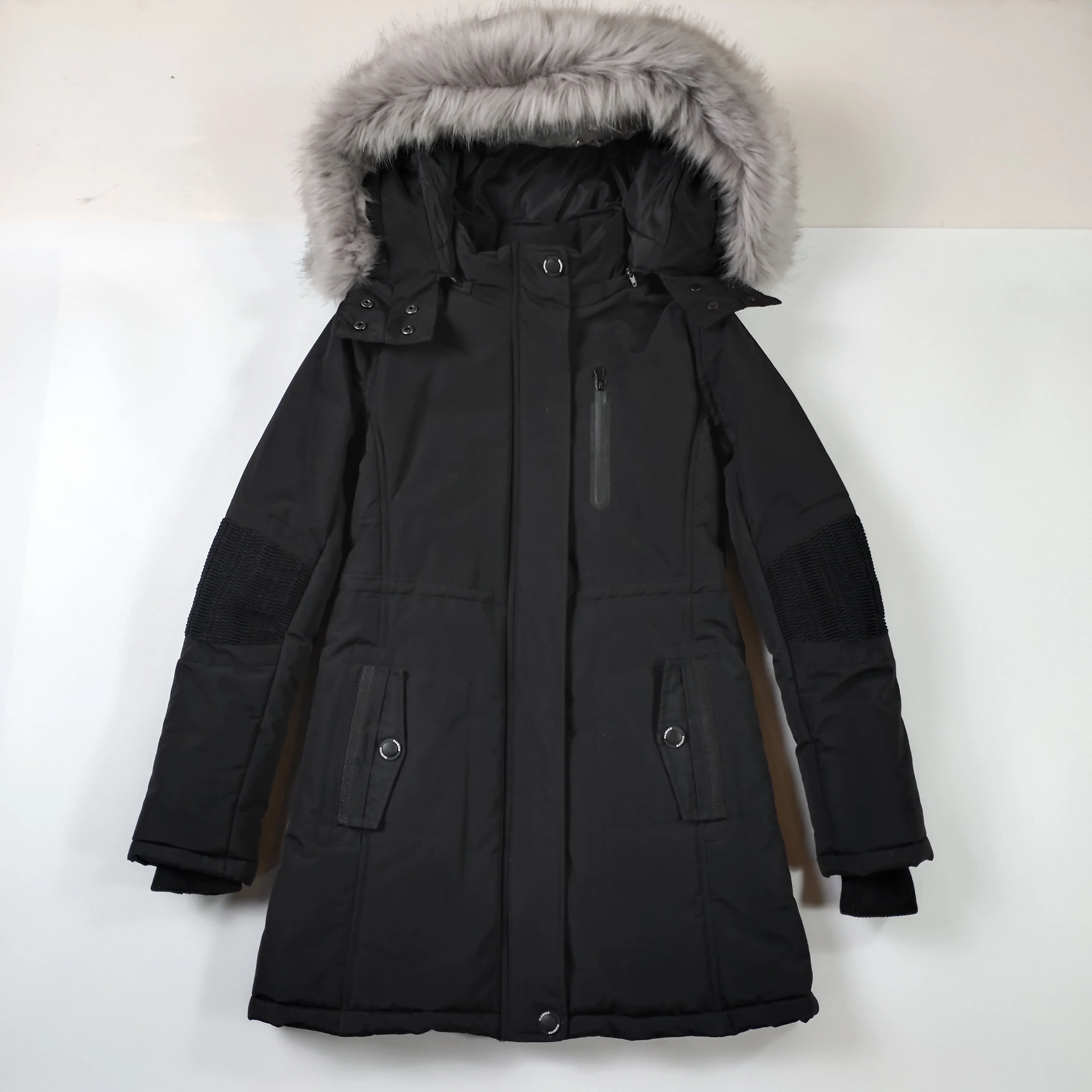 Custom Logo High Quality Classic Black men parka jacket hooded luxury coat for man