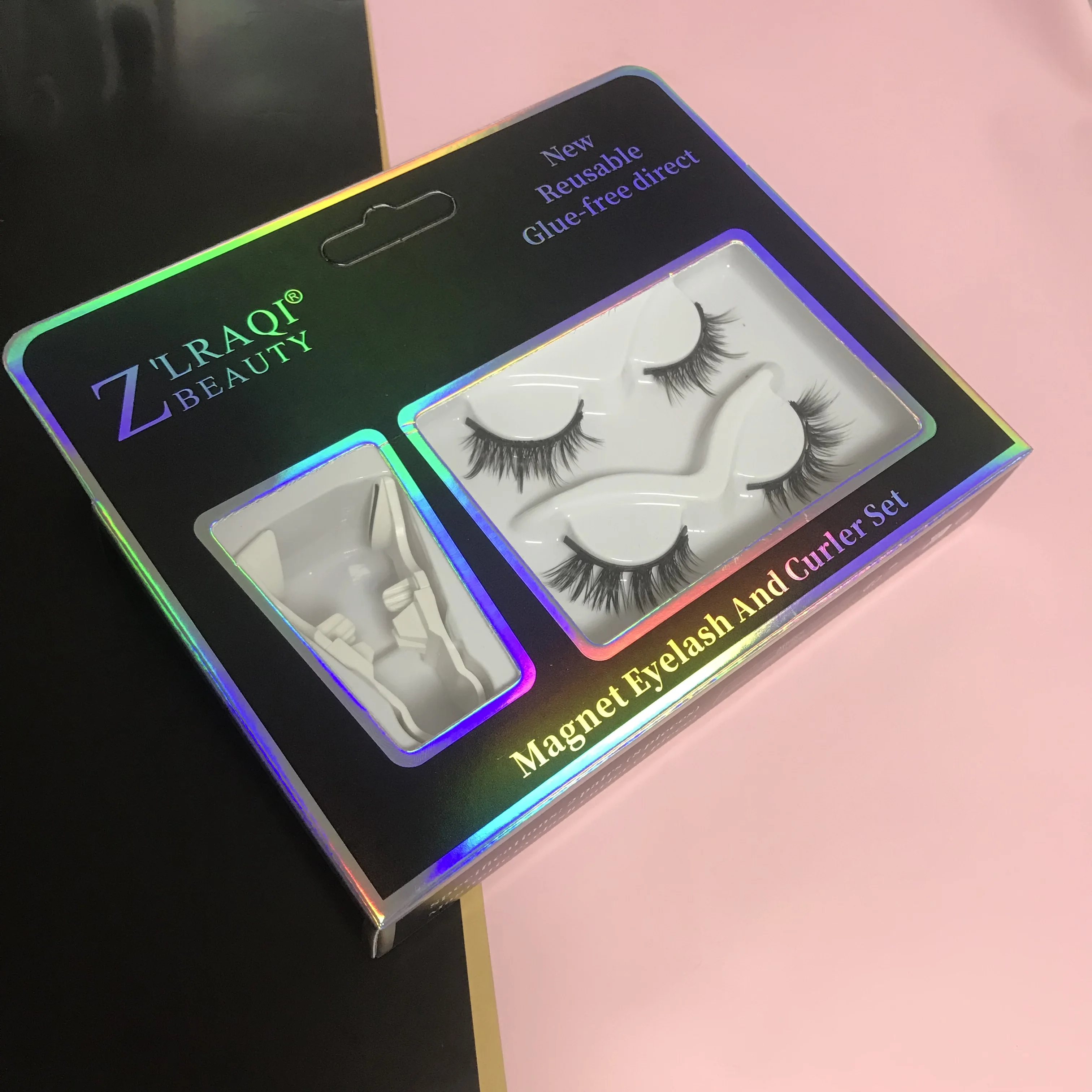 Wholesale customized private label silk 3d faux mink 5d magnetic lashes soft band no glue Quantum magnets Magnetic Eyelashes