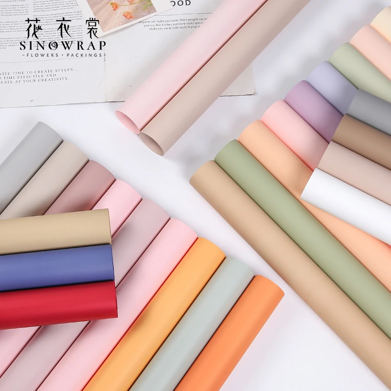 SINOWRAP Classical  Matt Film Fast Delivery  In Stock Wrapping Paper For Flower Bouquet