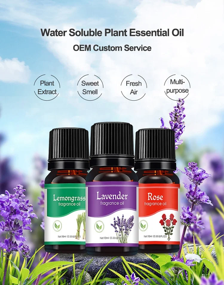 Custom Wholesale Water Soluble Essential Oil Gift Set Lavender Lemon Fragrance Essential Oil Humidifier Difuser Essential Oils