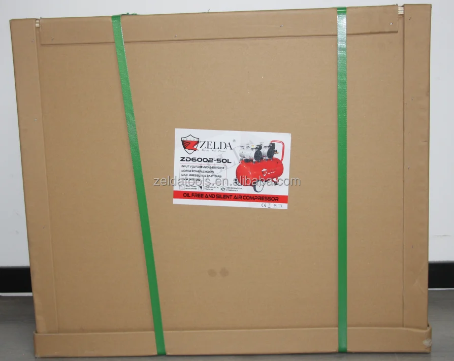 Factory cheap price portable oil free silent air compressor ZD6002-50L for sale