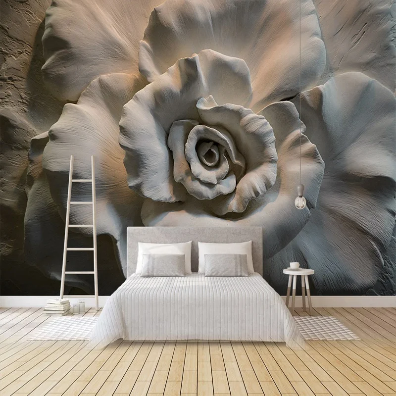 Custom relief solid Rose wallpaper home decor wallpaper 3d mural self adhesive