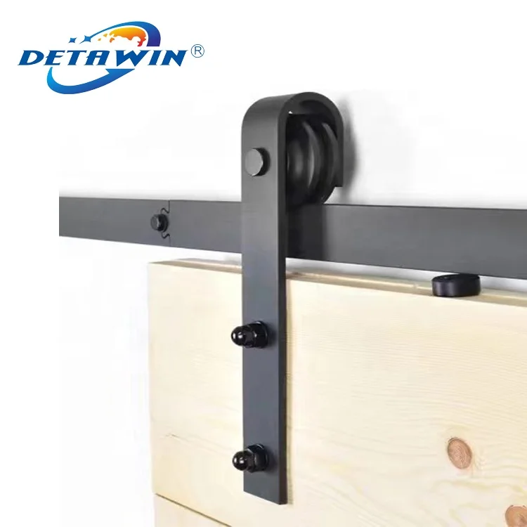 Factory Customization Black Heavy Duty Sliding Barn Door Hardware Accessories For Wood Door
