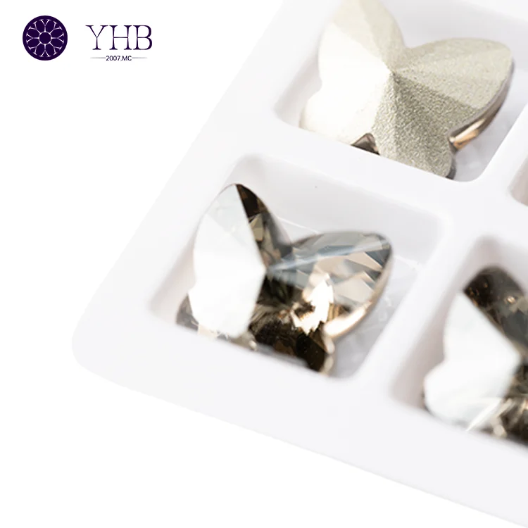 3d Design Butterfly Shape Loose Glass Crystal Stones Rhinestone For Clothes Jewelry Making