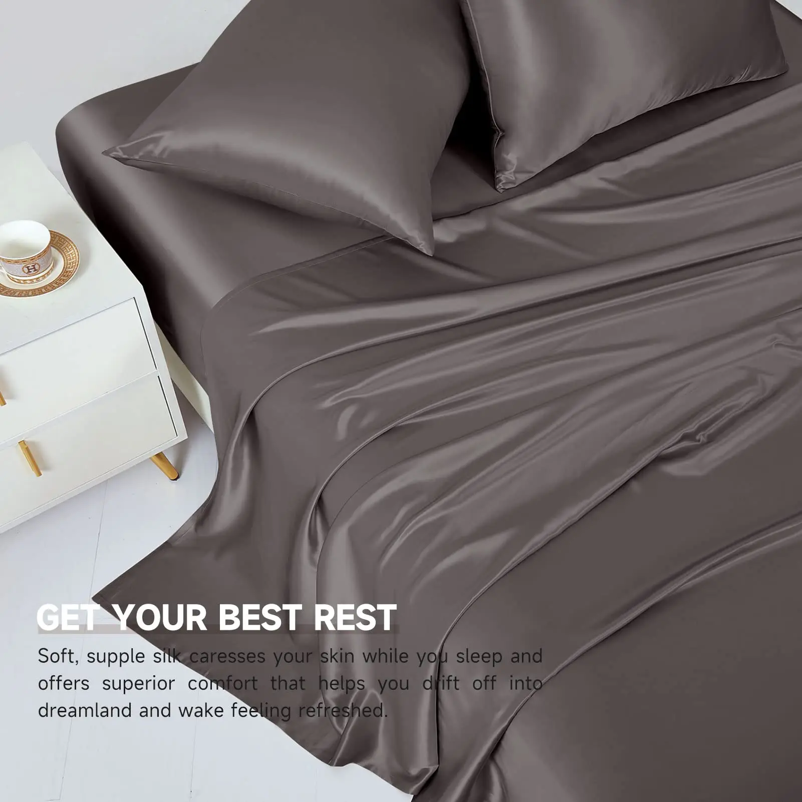 Luxury pure 100% mulberry natural silk pillowcase with zipper or envelope silk pillow case