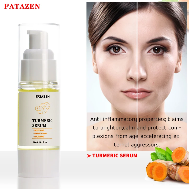 Private Label Organic Turmeric Natural Face Serum Anti Aging Dry Fine Lines Repair Damaged Skin Care Facial Vitamin C Serum