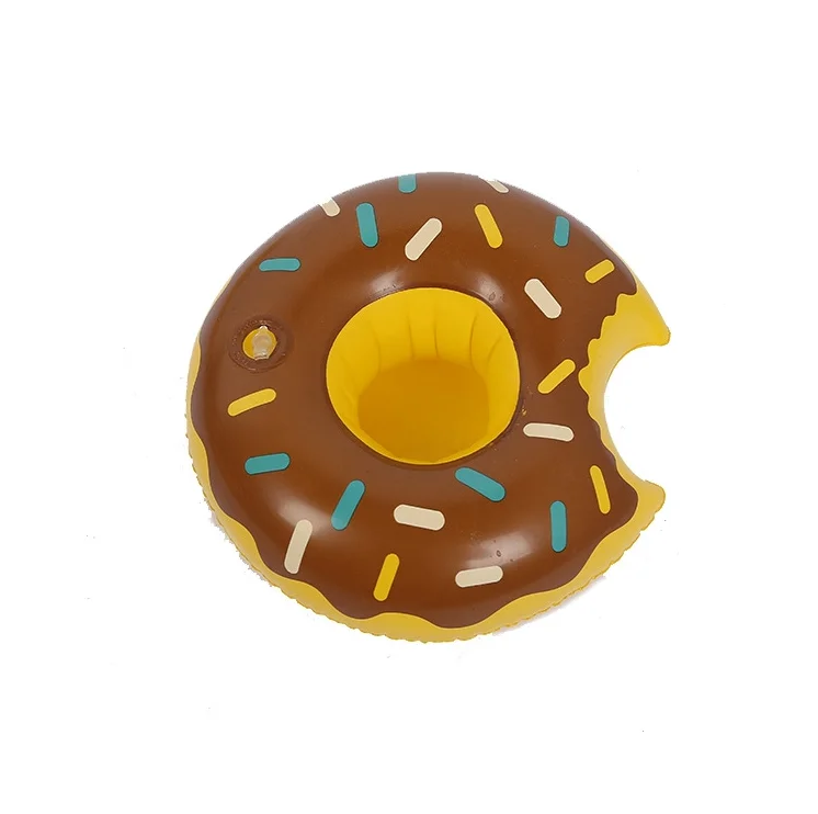 Inflatable Donut Drink Holder 3 Pack Drink Pool Floats Cup Holders for Summer Pool Party Variety Shape to Choose
