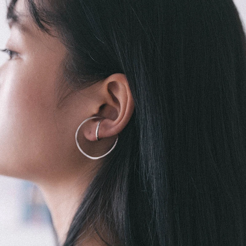 Gold Silver Color Irregular Twisted Clip Earrings without Piercing Circle Geometric Earrings for Women Minimalist Ear Cuff 2019