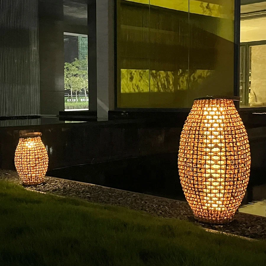 Intelligent portable solar garden lights outdoor waterproof led decor lawn yard lights with ball light