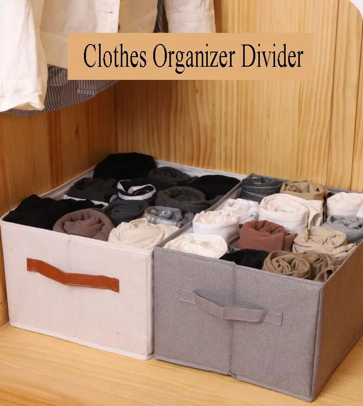 Large Capacity Storage Box Divider Wardrobe Organization Bedroom with PP Board Handle Clothes Organizer