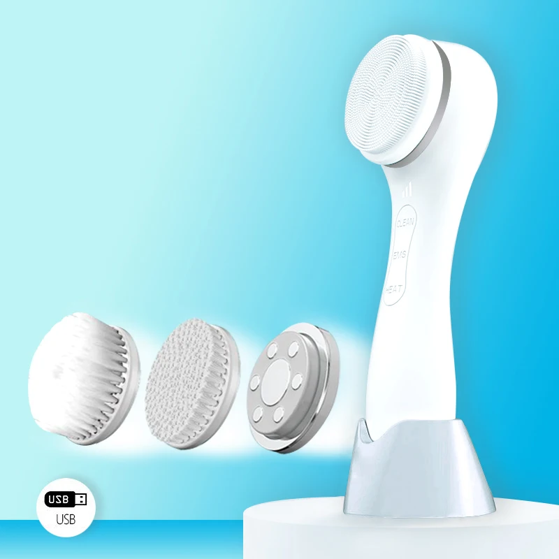 Hot Sell Popular Female Electric Face Cleanser And Massager Waterproof Sonic Silicone Facial Cleansing Brush