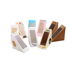 Cheap Triangle Sandwich Cake Box For Food Store Supermarket Bakery Packaging