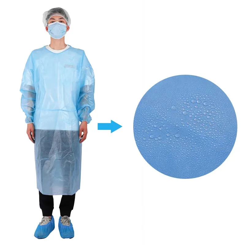High quality custom disposable isolation gown pe gown Applied to hospitals