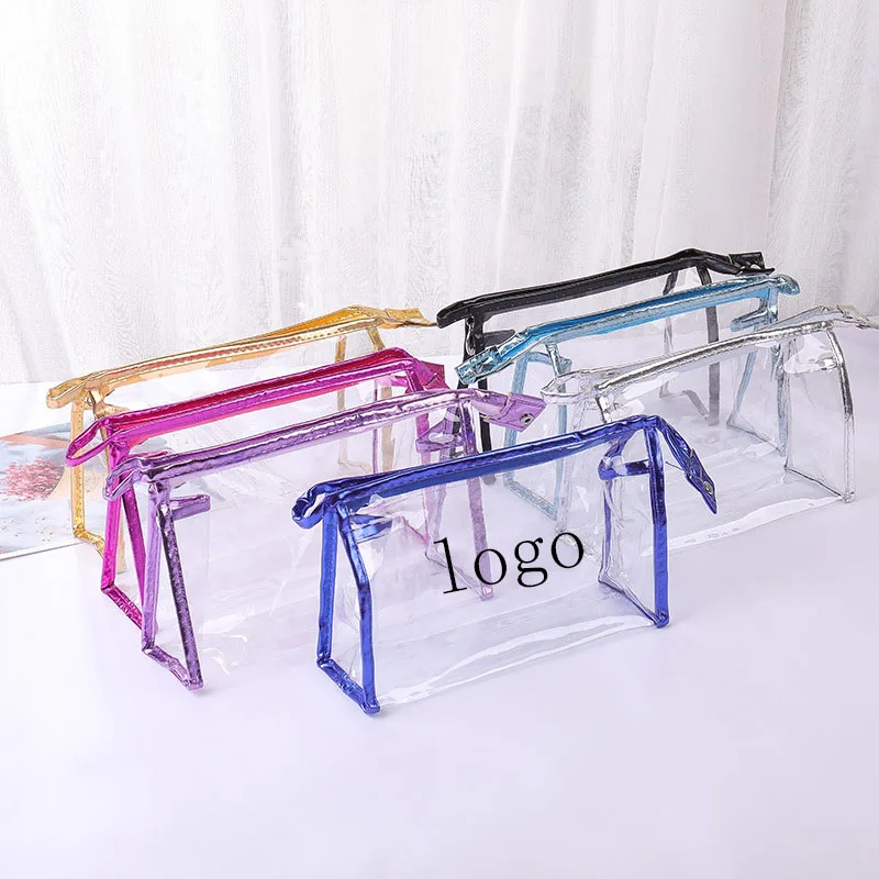 Custom Logo Waterproof Toiletry Bags Make Up Bag Transparent Clear Pvc Cosmetic Makeup Pouch Bag With Zipper - Buy Pvc Cosmetic
