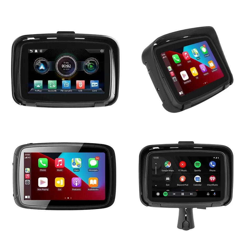 MEKEDE IPS touch screen for Universal motorcycle car wireless android auto FM AUX DVR audio BT
