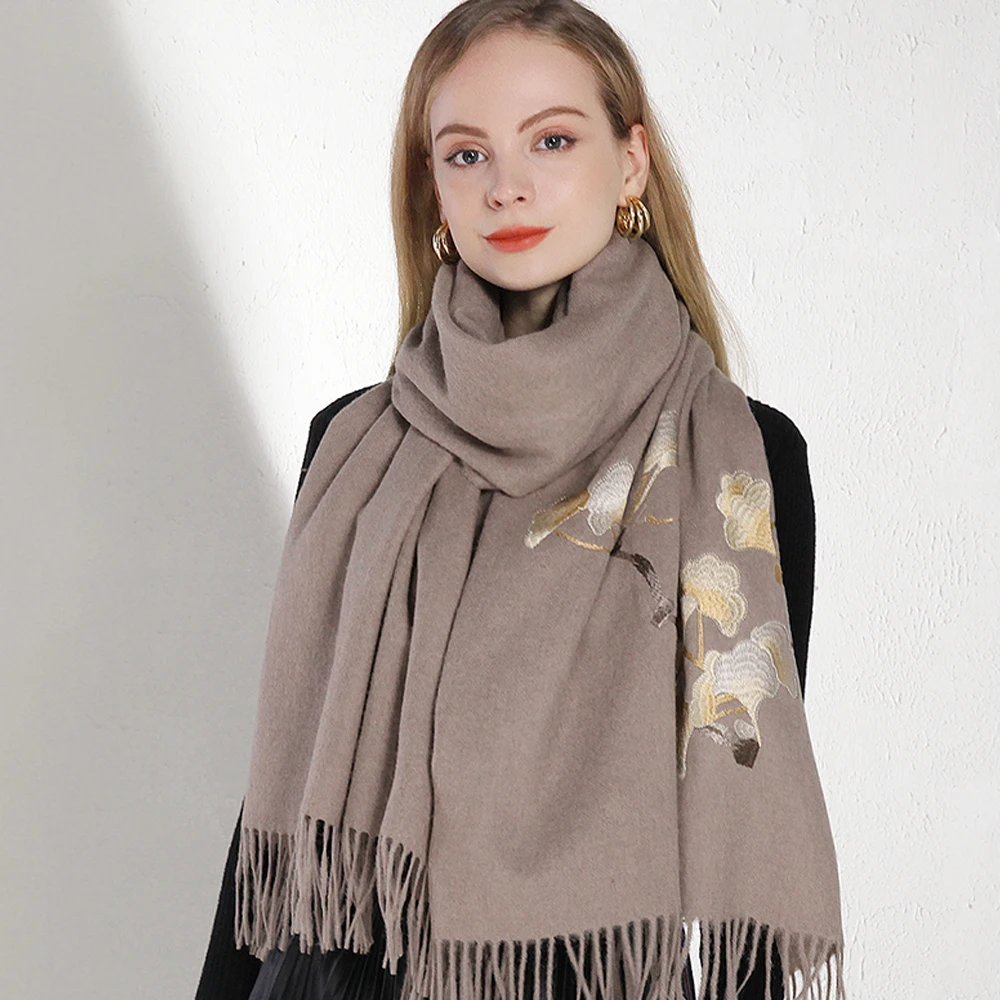 Manxiang Luxury Fashion Shawl Poncho Wool Women Branded Scarf Luxury