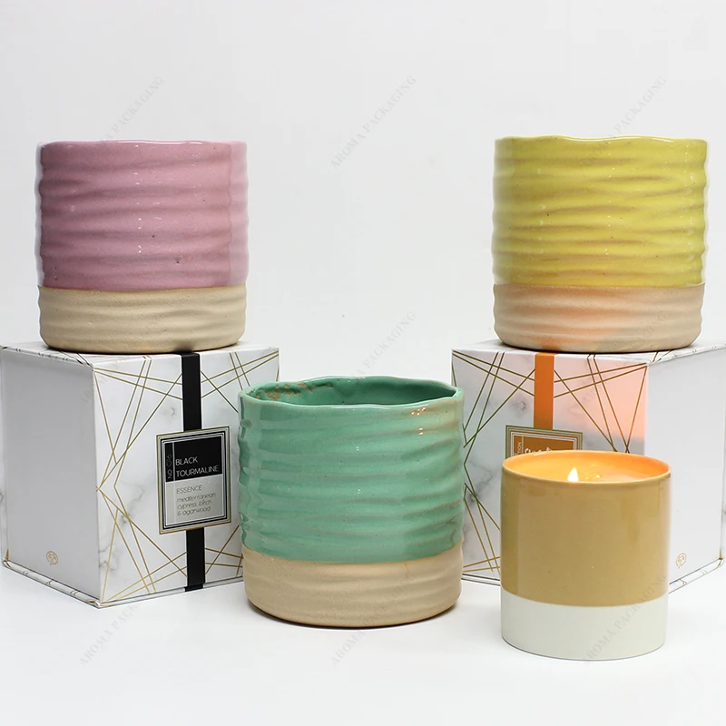 Aroma Wholesale Potes Para Vela Empty Soy Wax Candle Vessels Container Candle Holder Empty Unique Luxury Ceramic Candle Jars