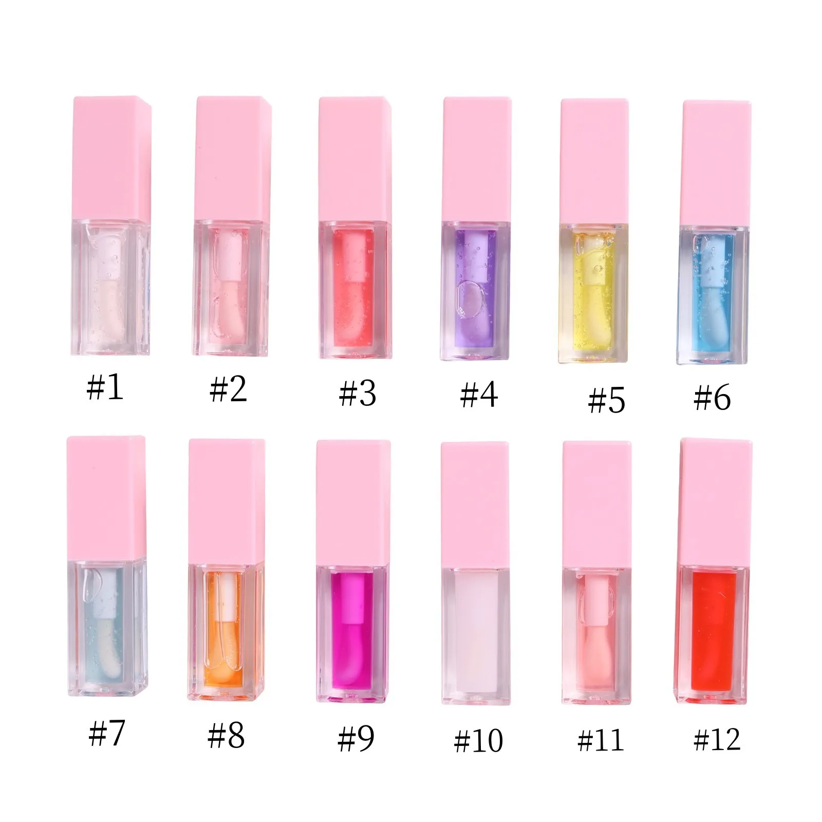 Wholesale Nourishing Fruit Flavor Lip Balm Private Label Vegan Glossy Shadows Crystal Clear Texture Plumping Lip Oil