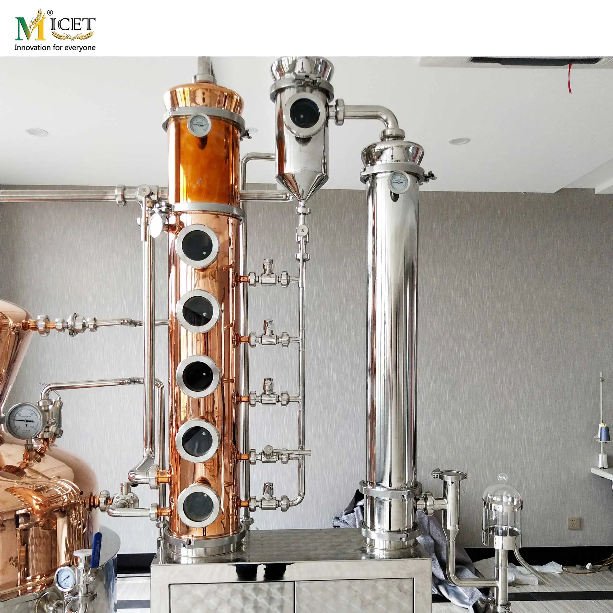 Micet 95% Alcohol Distiller 300L Double Distilling Tower Vodka&Rum Distillery Equipment