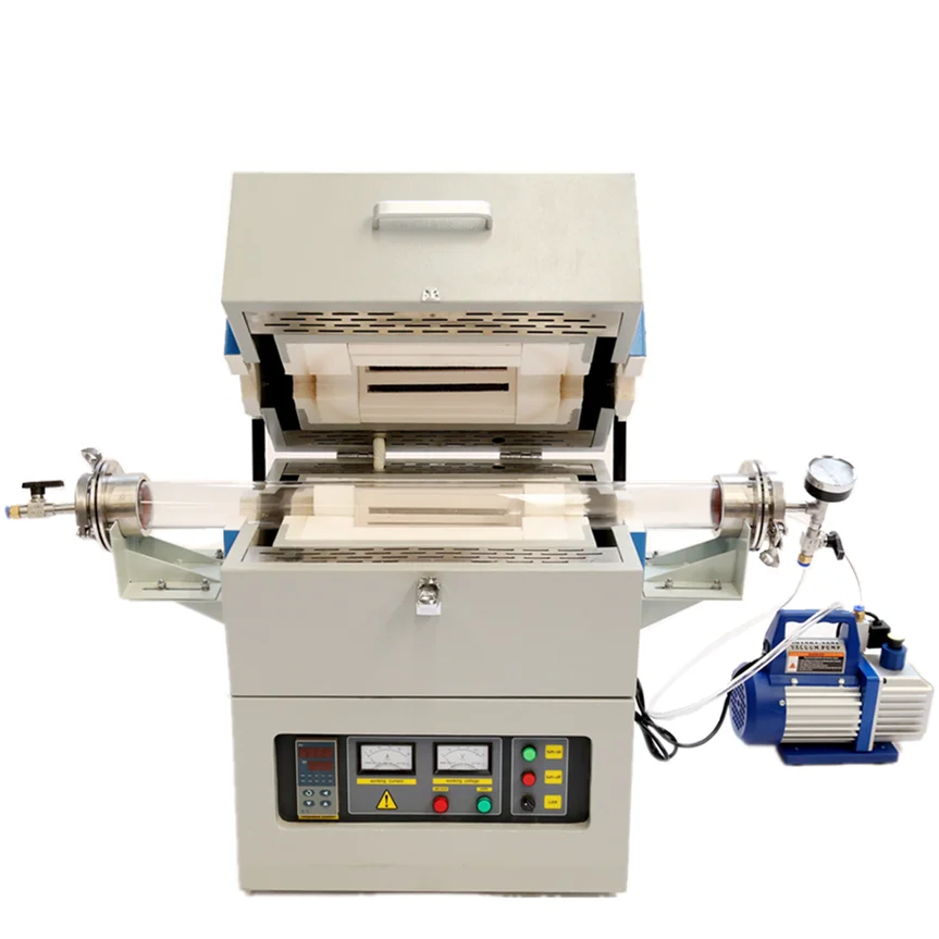 High Temperature 1600C Three Zone Lab Tube Furnaces with Vacuum Flanges and Alumina Tube