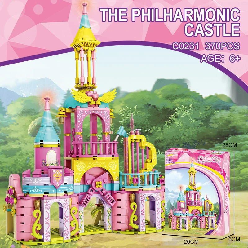 Girls Toys Princess Castle 3D Puzzle Toys For Quality Building Block Set Educational 370Pcs DIY Assembly Toy Christmas Gifts