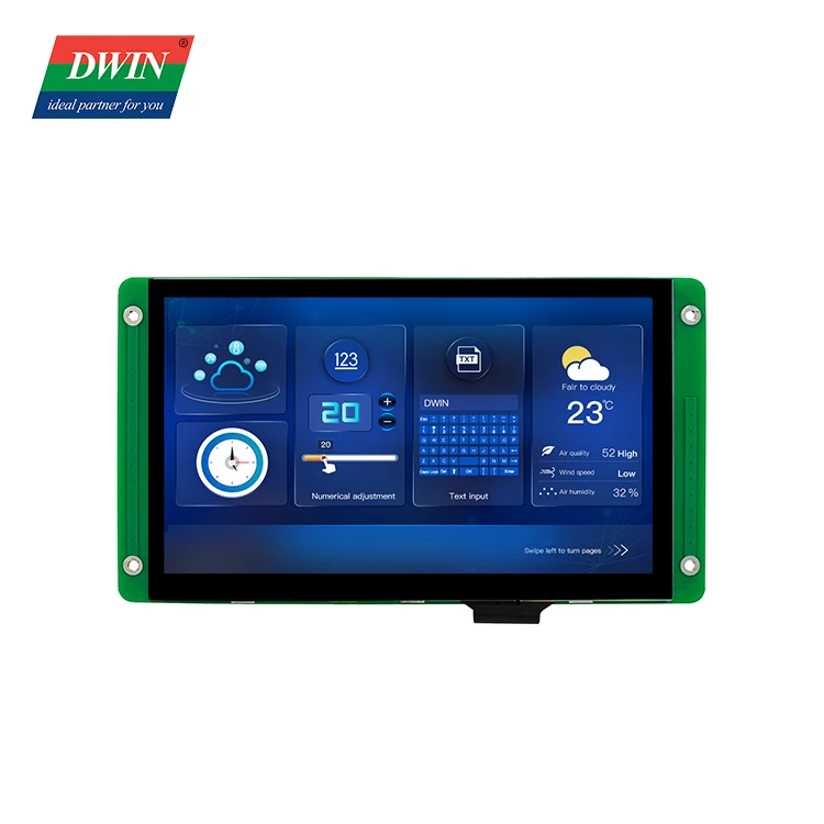 Интеллектуальный ЖК-модуль DWIN 7 дюймов 1024*600, интеллектуальный дисплей UART LCM HMI, сенсорный ЖК-экран, работающий с Arduino/ESP/STM