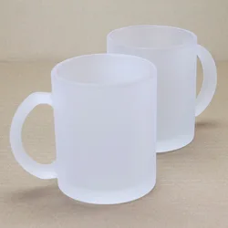 2022 new Wholesale high quality  DIY Frosted Heat Transfer Printing blanks sublimation glass mug with handle