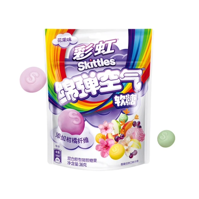 Skittles производство конфет, цветов, веселых фруктов, желе, 36 г