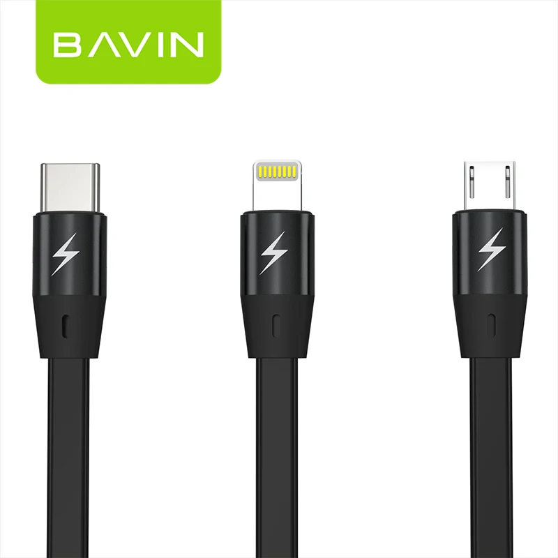 Оптовая продажа лидер продаж USB-кабель для передачи данных lightning Android Type-C от babin CB223 3 в 1
