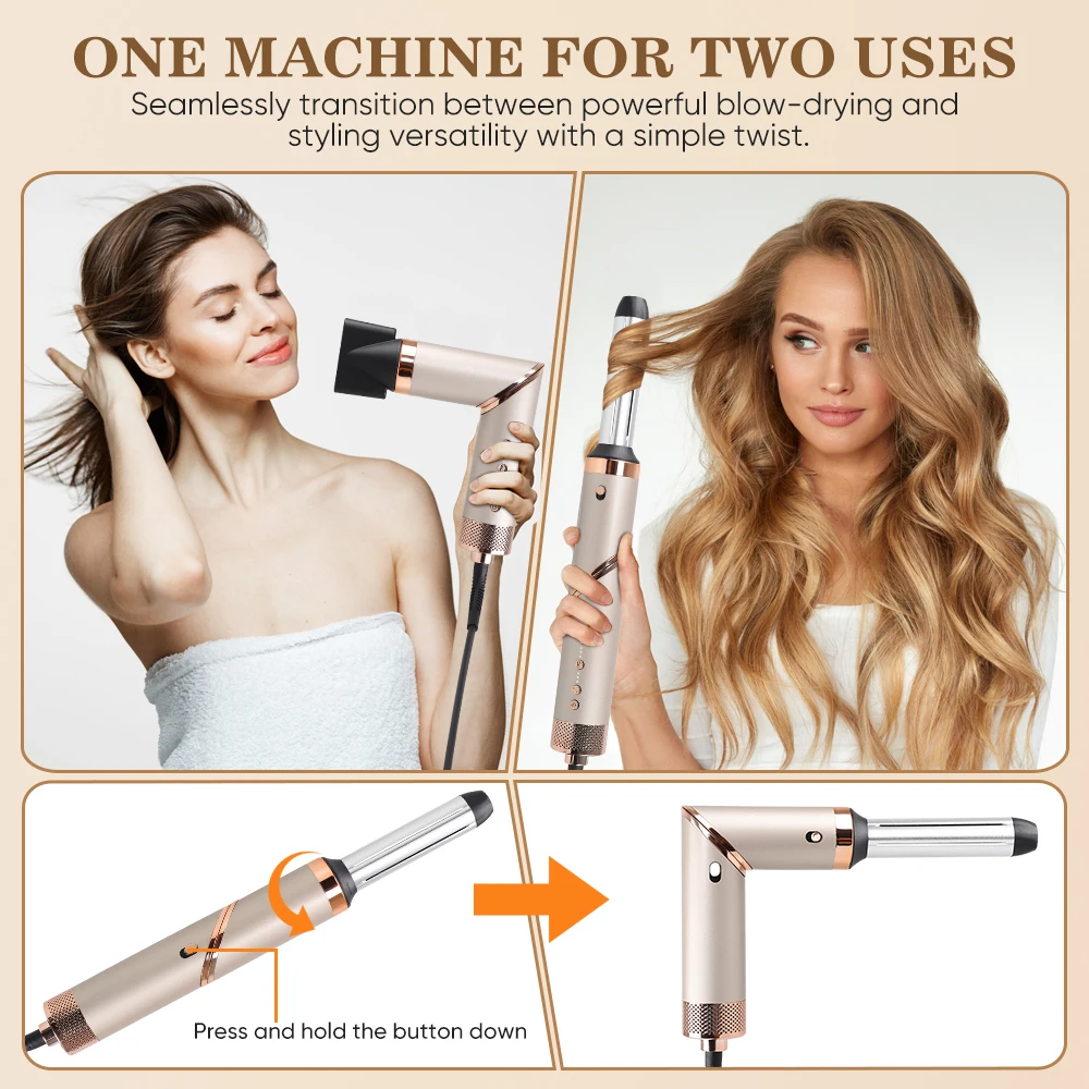 Private Label Brushless Blow Dryer Secador de cabelo Hair Styler bldc Foldable Hiardryer Blow Dryer 5 in 1 High Speed Hair Dryer