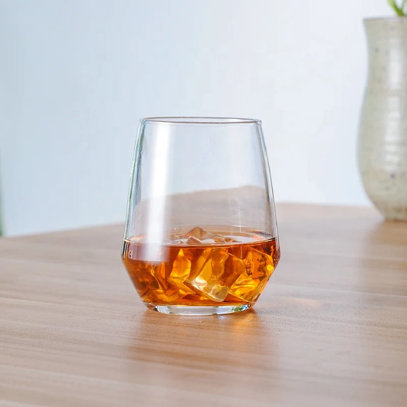 Free sample stemless wine glass whiskey glass for promotion