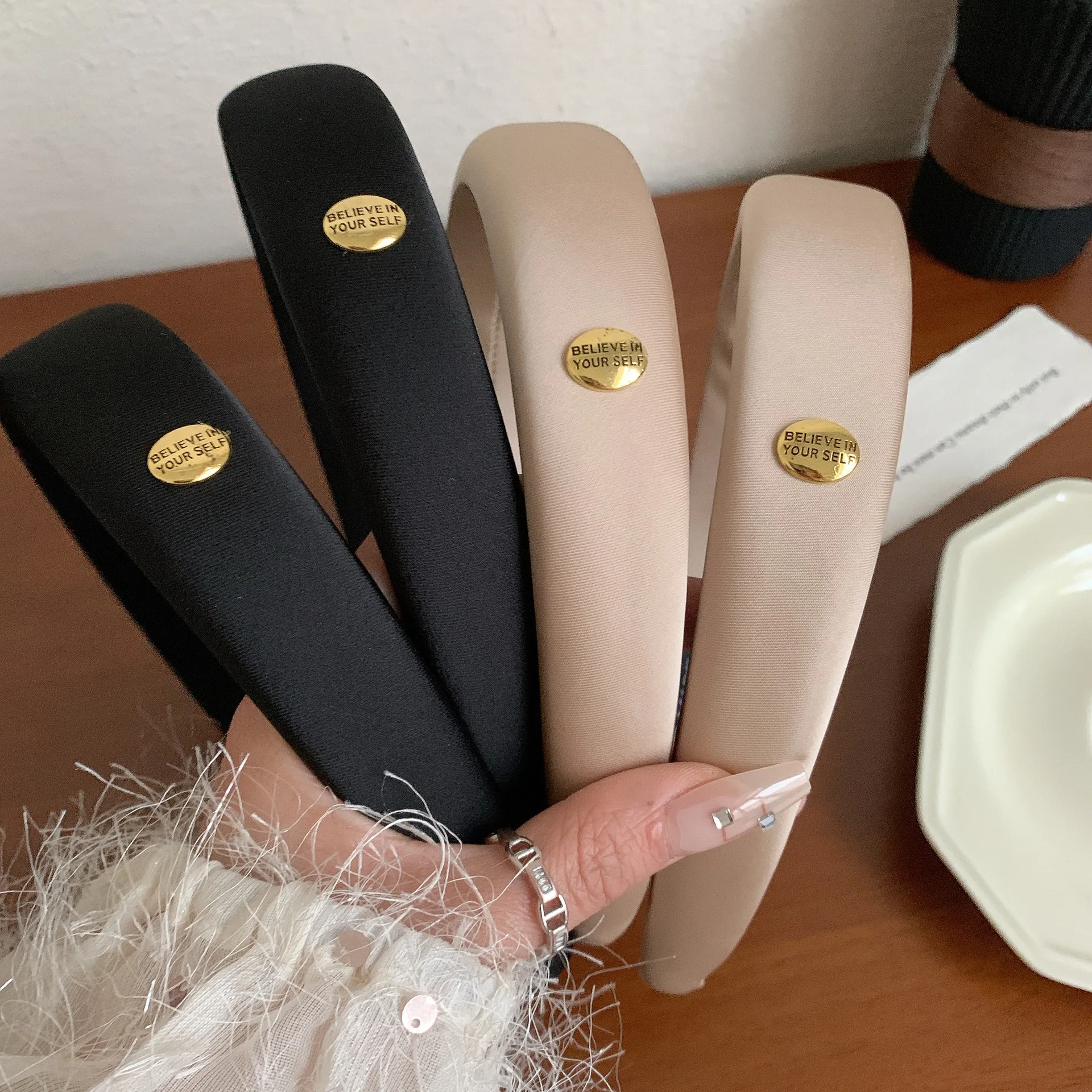 Fashion French Hairband Small Gold Buckle Satin Texture Silk Hair Bands for Girls Hair Hoops High Vertex Hair Accessories(HA016)